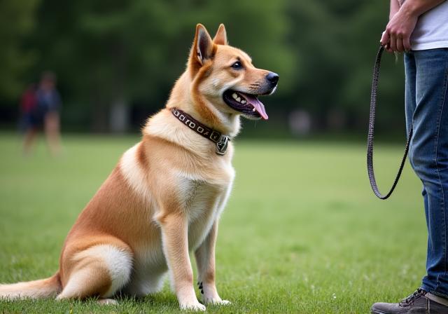 Cane che esegue un comando di obbedienza
